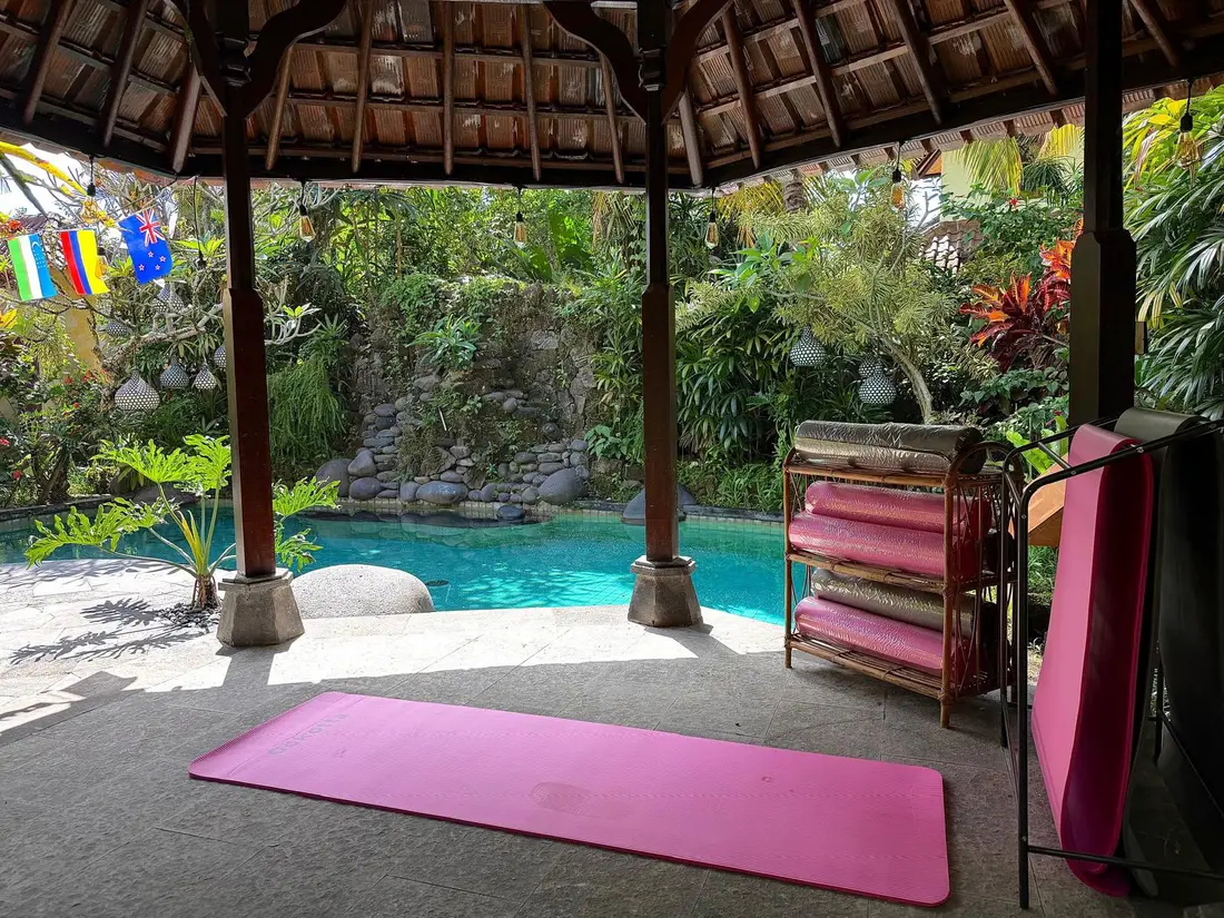 Mats out, pool right there.